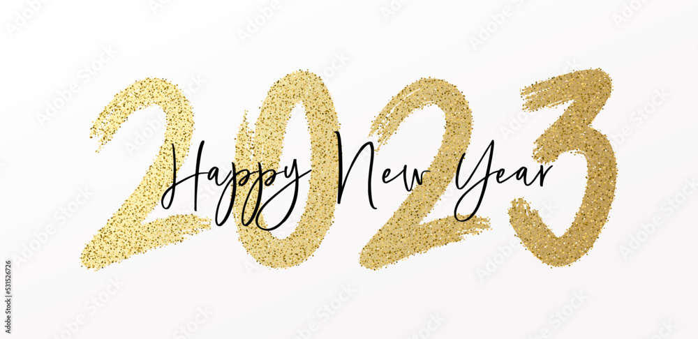 Glitter Gold Happy New Year 2023 Wishes Images