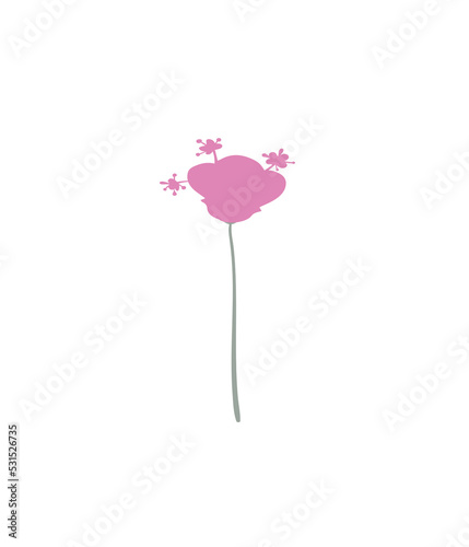 Floral design element. Botanical detail in a simple minimalist style. 