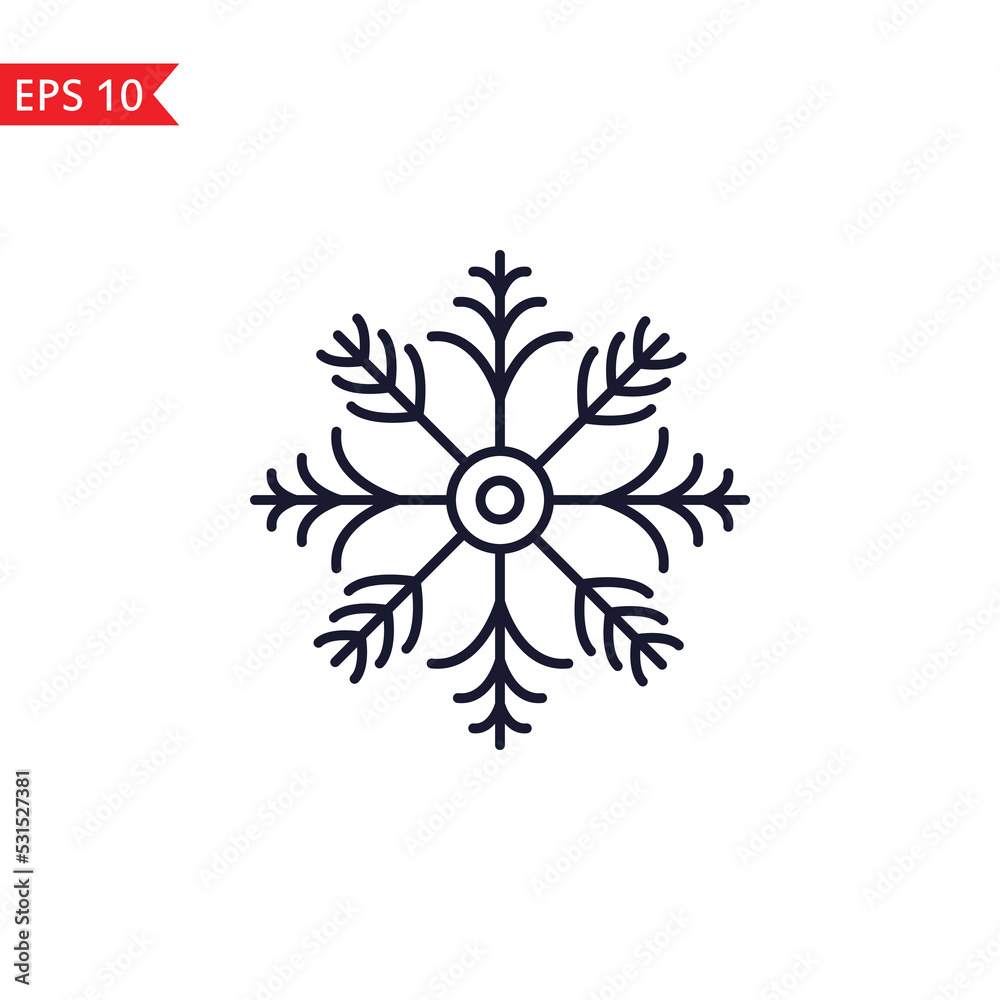 Snowflake icon isolated sign symbol Vector
