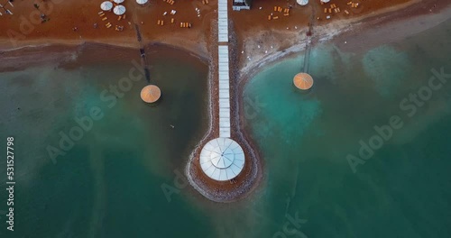 Aerial View to the Luxury Dead Sea Beach, Ein Bokek, Israel  photo
