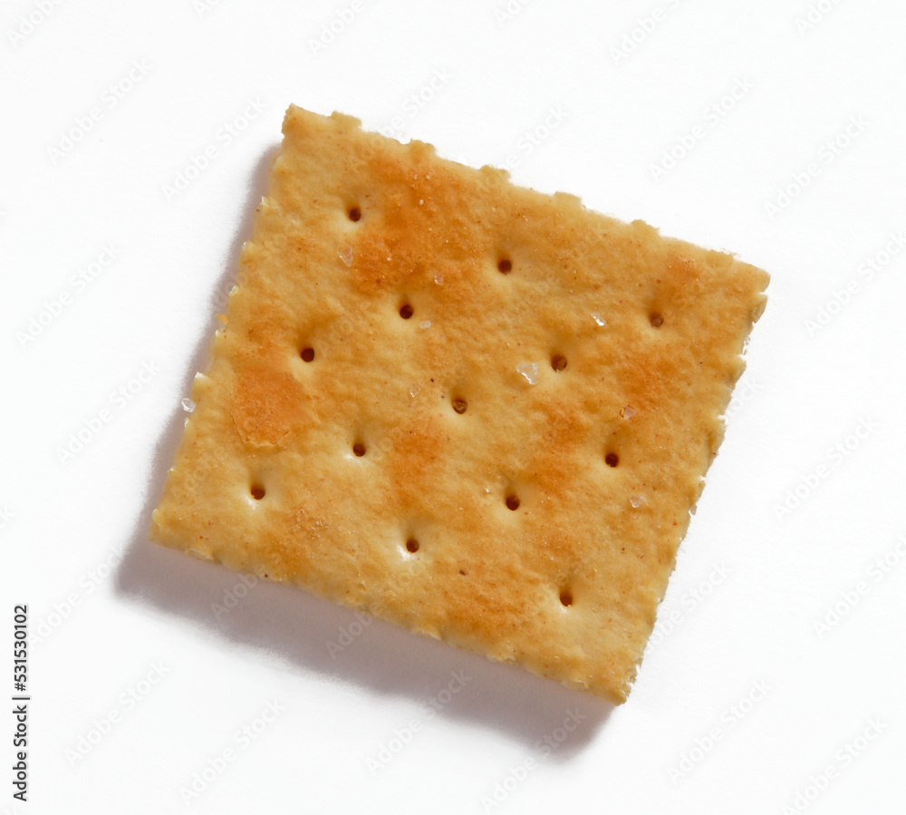 Front view of cracker soda isolated on white background.