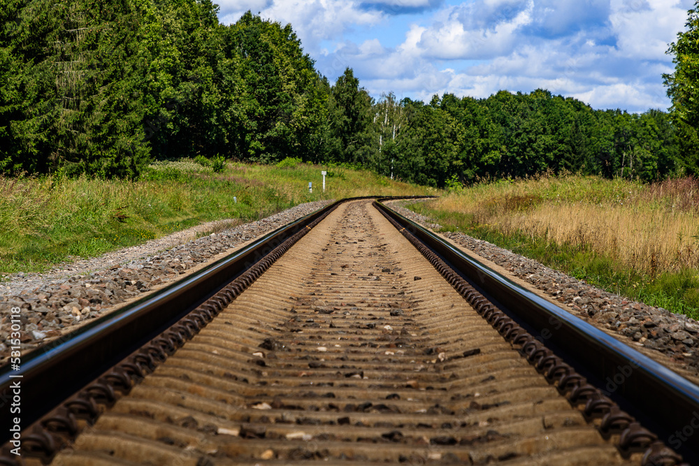 Railway tracks in the countryside.