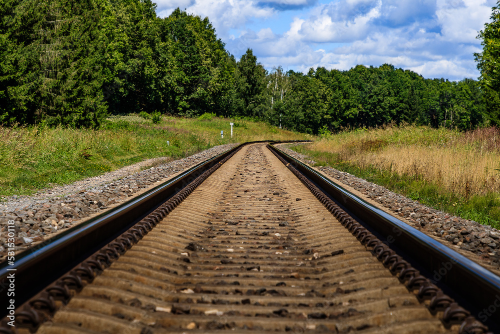Railway tracks in the countryside. Railway tracks in the countryside.