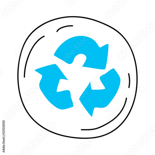 blue recycle arrows eco friendly