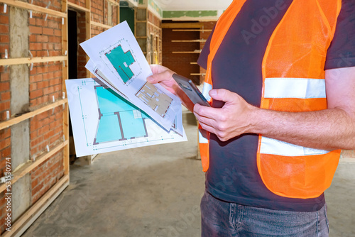 Man engineer. Architectural...