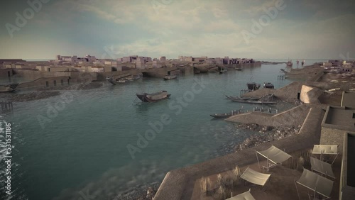 3D visualisation of mohenjo daro indus civilisation city 3000 B.C.