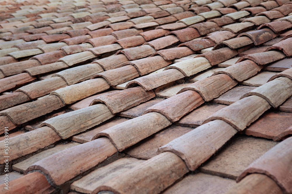 Traditional roof in an Italian town Traditional roof in an Italian town