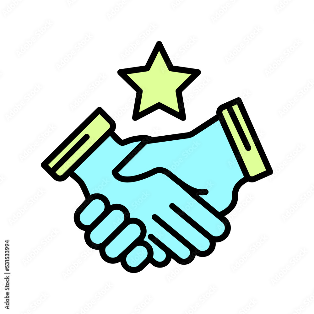 Fototapeta premium handshak concept line icon. Simple element illustration. handshak concept outline symbol design.