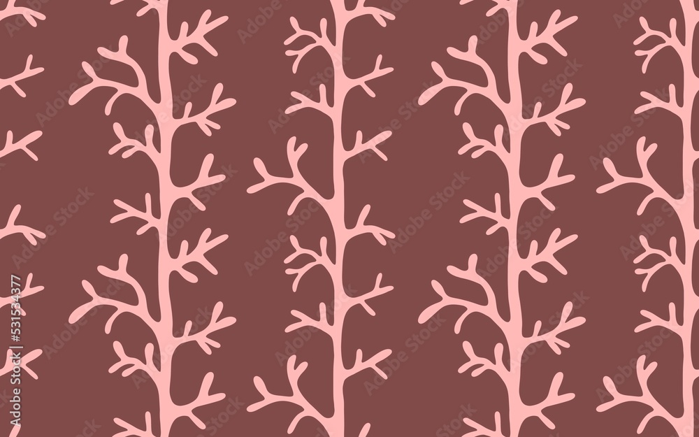 Flora abstract branches seamless leaves pattern for kitchen textiles and fabrics and linens and wrapping