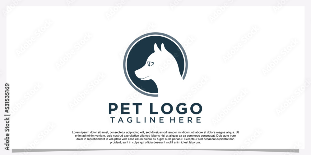 Pet logo design template pet icon simple concept Premium Vector Pet logo design template pet icon simple concept Premium Vector