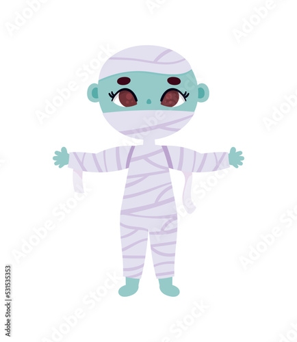 kid with mummy disguise