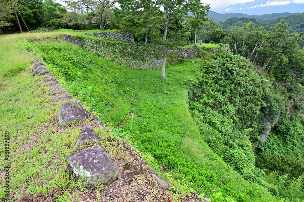 Obraz premium 岡城西の丸跡から物見櫓跡への眺め 大分県竹田市