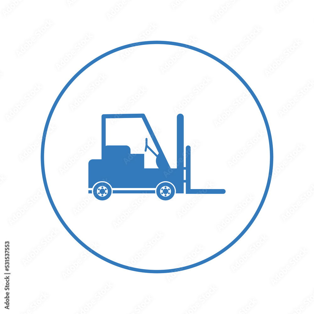 Construction forklift transport vehicle icon | Circle version icon |