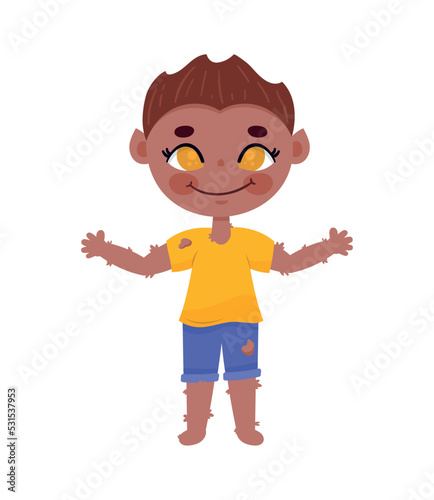 boy with werewolf disguise