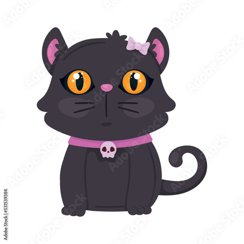 halloween cat with necklace