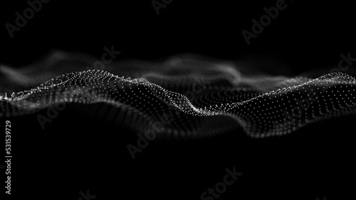 Network points and connection lines. Technology background. 3D rendering.