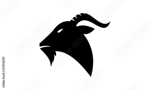 horn goat head logo vector