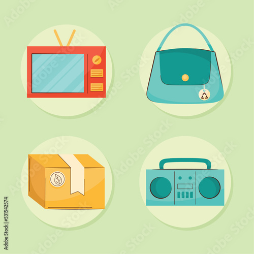 four flea market icons