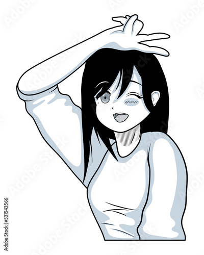 crazy girl anime style