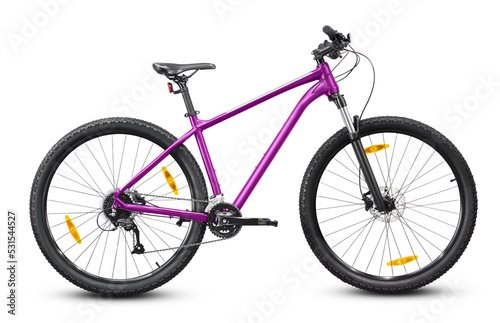 Mountain bike isolated on white background. Side view