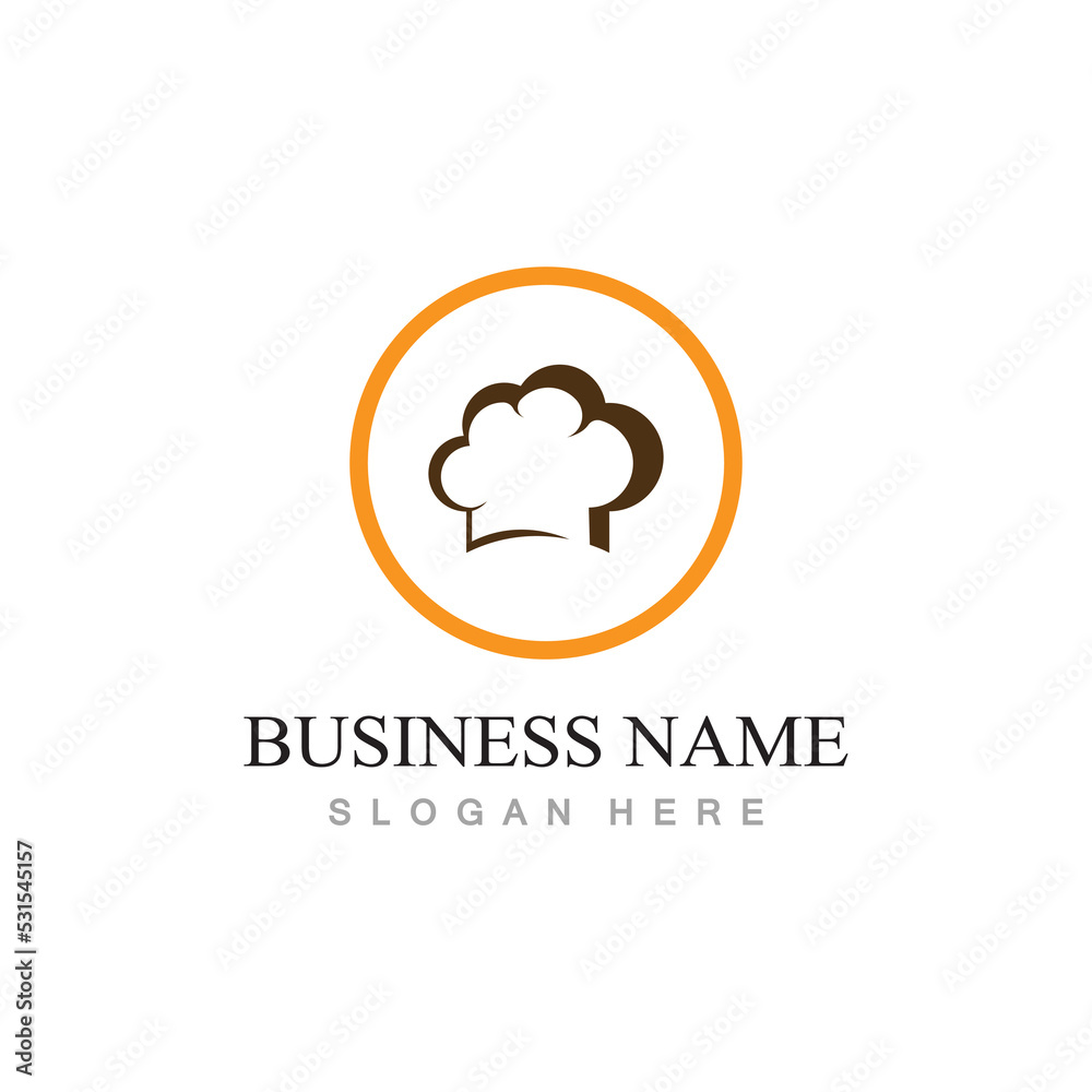 chef hat logo design with vector illustration template chef hat logo design with vector illustration template