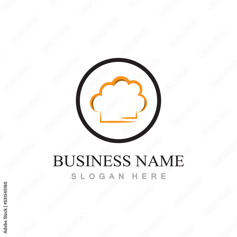 chef hat logo design with vector illustration template chef hat logo design with vector illustration template
