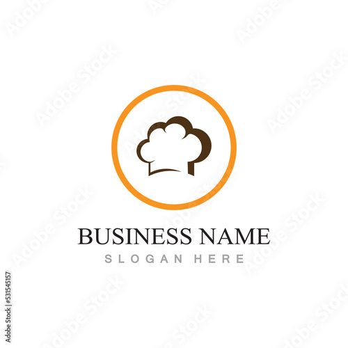 chef hat logo design with vector illustration template