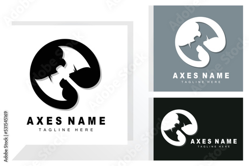 Ax Logo Design, War Tool Illustration and Woodcutter Vector
