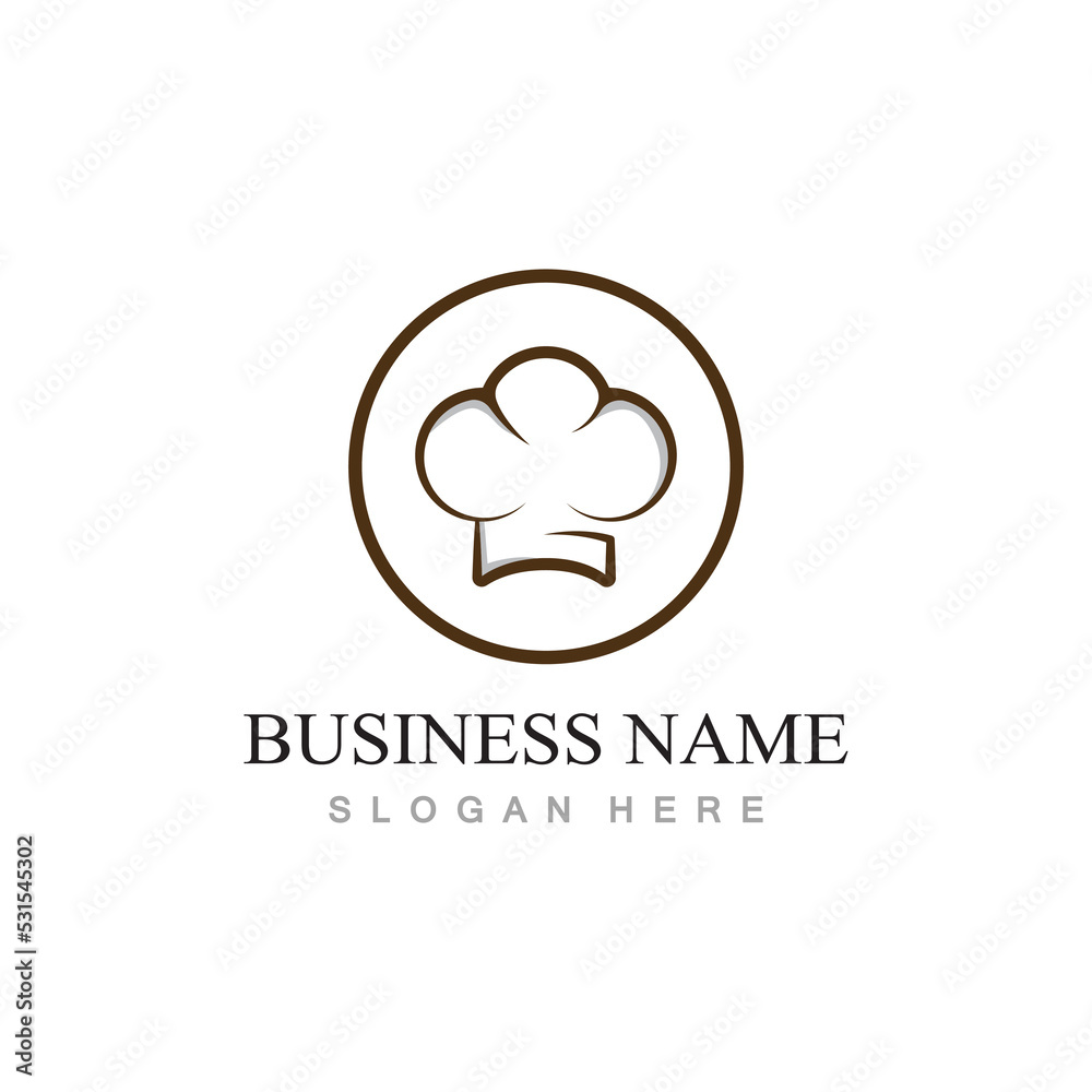 chef hat logo design with vector illustration template chef hat logo design with vector illustration template