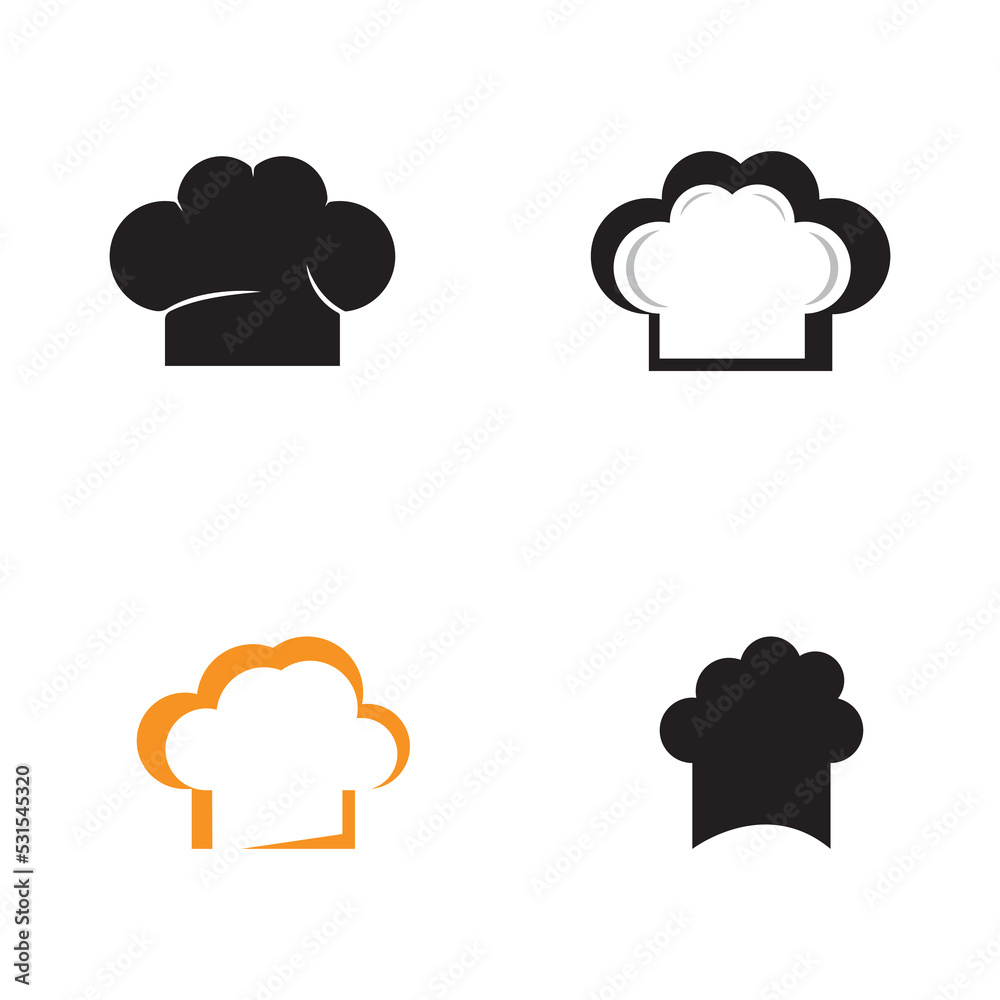 chef hat logo design with vector illustration template chef hat logo design with vector illustration template