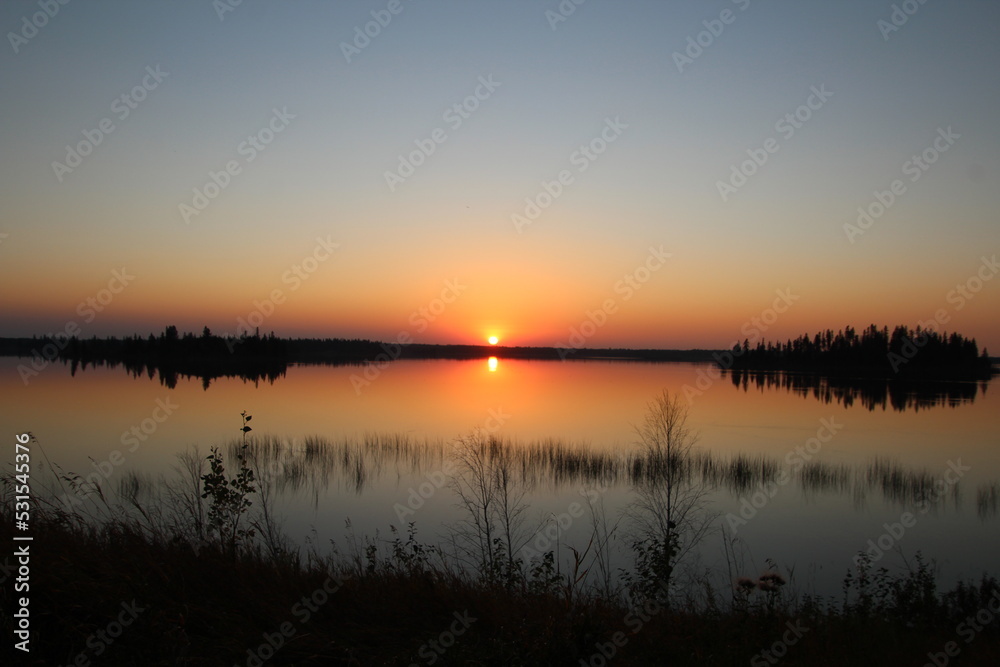 Summer Sunset On Astotin Lake, Elk Island National Park, Alberta