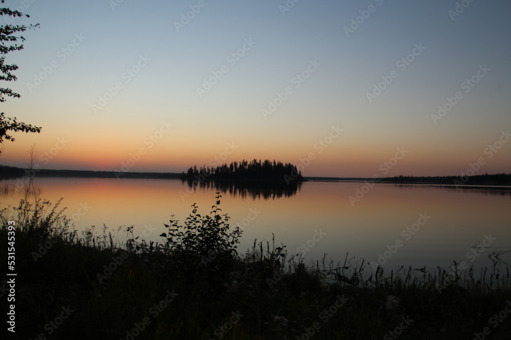 Glow On Astotin Lake, Elk Island National Park, Alberta Glow On Astotin Lake, Elk Island National Park, Alberta