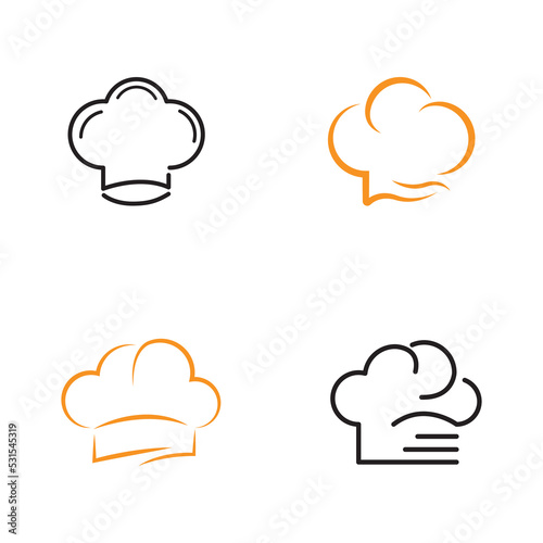 chef hat logo design with vector illustration template