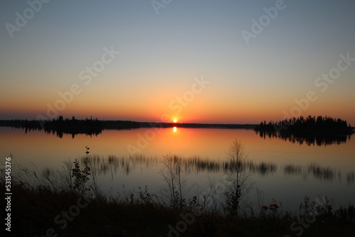 Summer Sunset On Astotin Lake  Elk Island National Park  Alberta