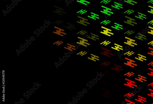 Dark Green, Red vector pattern with narrow lines.