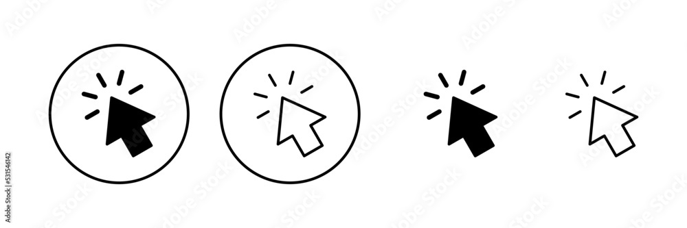 Click icon vector. pointer arrow sign and symbol. cursor icon Click icon vector. pointer arrow sign and symbol. cursor icon