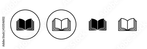 Book icon vector. open book sign and symbol. ebook icon