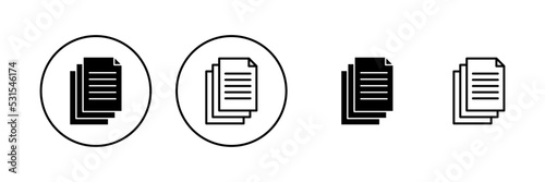 Document icon vector. Paper sign and symbol. File Icon