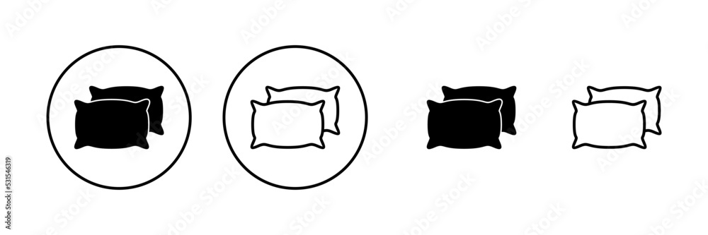 Pillow icon vector. Pillow sign and symbol. Comfortable fluffy pillow Pillow icon vector. Pillow sign and symbol. Comfortable fluffy pillow