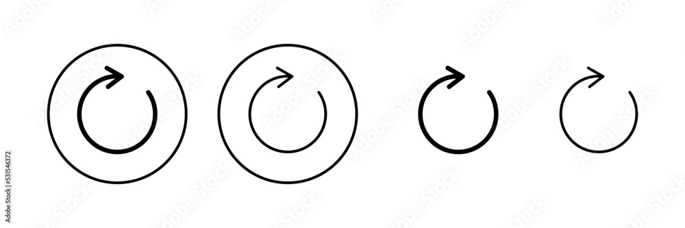 Refresh icon vector. Reload sign and symbol. Update icon. Refresh icon vector. Reload sign and symbol. Update icon.