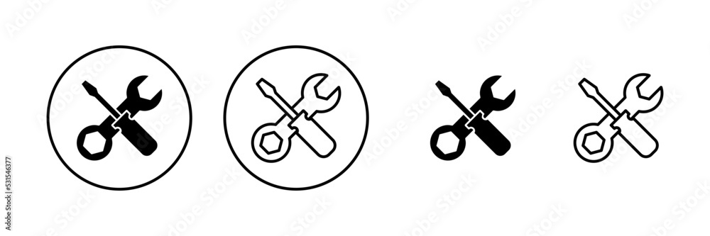 Repair tools icon vector. tool sign and symbol. setting icon. Wrench and screwdriver. Service