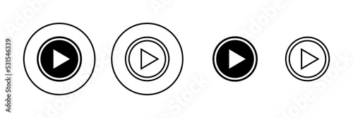 Play icon vector. Play button sign and symbol