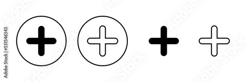 Plus icon vector. Add plus sign and symbol