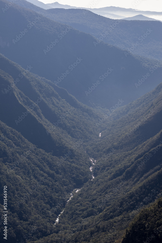 Stream in the middle of canyons in southern Brazil