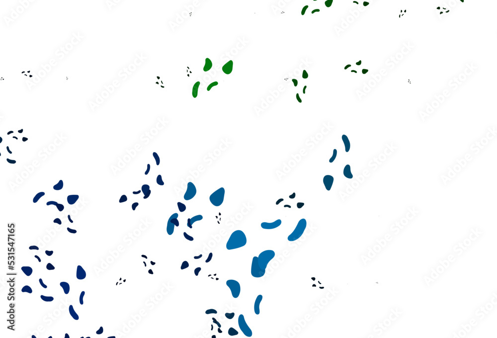 Light Blue, Green vector template with memphis shapes.