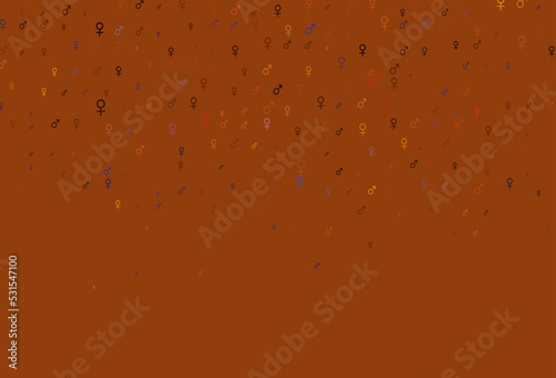 Light orange vector backdrop with gender signs.