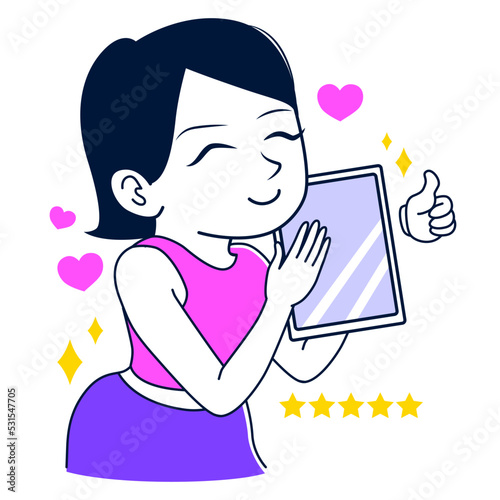 Woman loving her smartphone...