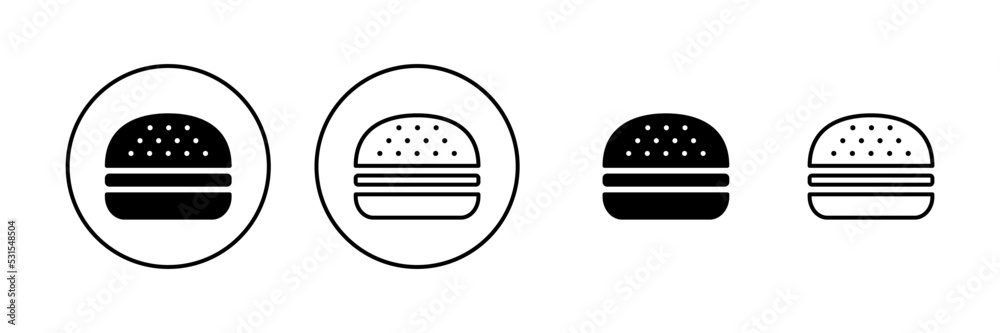 Burger icon vector. burger sign and symbol. hamburger Burger icon vector. burger sign and symbol. hamburger