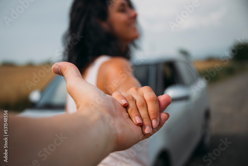 close up of a woman holding a car keys. Couple in love. Sensual. Man and woman. 