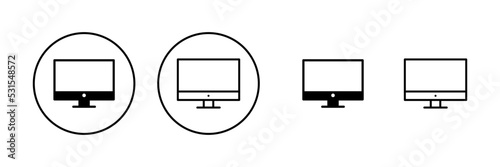 Computer icon vector. computer monitor sign and symbol